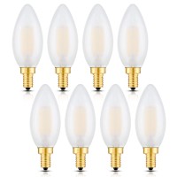 Crlight 6W Dimmable Led Candelabra Bulb 3200K Soft White, 60W Equivalent 600Lm, E12 Base Led Filament Light Bulbs, Antique Edison B11 Candle Frosted Glass Chandelier Bulbs, Pack Of 8