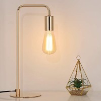 Edison Table Lamp, Industrial Desk Lamps, Small Gold Metal Lamp Suit For Bedside Dressers Coffee Table Study Desk In Bedroom, Guest Room Office