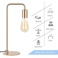 Edison Table Lamp, Industrial Desk Lamps, Small Gold Metal Lamp Suit For Bedside Dressers Coffee Table Study Desk In Bedroom, Guest Room Office