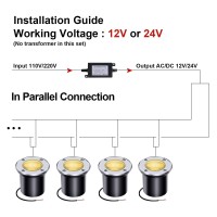 Aledeco 4 Pack 3W 12V Low Voltage In-Ground Lights Led Landscape Light Waterproof Ip67 Pathway Lights Outdoor Spotlights Trees Flags For Garden,Yard,Tree (Warm White)