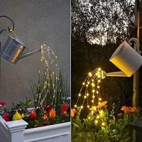 Znycye 1 Pack 8 Modes Waterfall Lights,Solar Firefly Bunch Lights 10 Strand 200 Led Waterproof Waterfall String Lights(No Watering Can) For Garden Party Outdoor Indoor Decoration(Warm White)