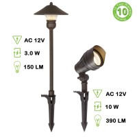 8 Pack Low Voltage Led Landscape Kits 12V Pathway Flood Light Kits 10W 390Lm And 34W 155Lm Wired For Outdoor Yard Lawn Diec