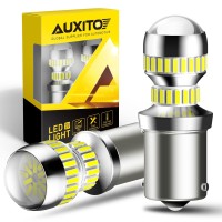 Auxito 1156 Led Bulb White 400% Super Bright 7506 Ba15S P21W Led Light Replacement Light Kit With Projector For Backup Reverse Parking Tail Brake Drl Turn Signal Light, Pack Of 2