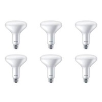 Philips Led Dimmable Br40 Light Bulb, 800 Lumen, Daylight (5000K), 8.8W=65W, E26 Base, Title 20 Certified, 6-Pack