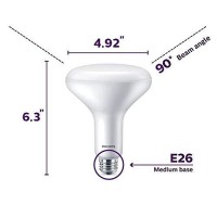 Philips Led Dimmable Br40 Light Bulb, 800 Lumen, Daylight (5000K), 8.8W=65W, E26 Base, Title 20 Certified, 6-Pack