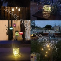 Urvoix Solar Mason Jar Lights 8 Pack 30 Led Solar Jar Lid Lights With 8 Handle Jars Not Included Waterproof Outdoor Mason J