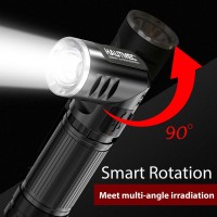 Hautmec Rechargeable Led Flashlights 500 High Lumens Super Bright Magnetic Flashlight Waterproof Mini Flashlight 3 Modes Handhel