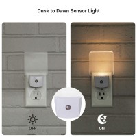 Dewenwils Plugin Led Night Light With Light Sensor Warm White Dusk To Dawn Sensor Flat Nightlight For Bathroom Hallway Bedro