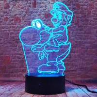 Fanrui Japan Anime Super Game - Ride A Yoshi Dinosaur Action Figure Lamp - 3D Led Bedroom Table Home Hot Decor - 7 Colors Night Light - Child Kids Baby Girls Toys - For Christmas Birthday Party