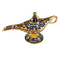 Sunmall Vintage Legend Aladdin Lamp Magic Genie Wishing Lightcollectable Rare Classic Arabian Costume Props Lamp Tabletop Decor