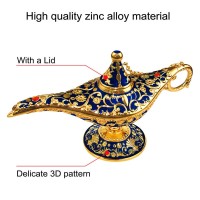 Sunmall Vintage Legend Aladdin Lamp Magic Genie Wishing Lightcollectable Rare Classic Arabian Costume Props Lamp Tabletop Decor