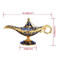 Sunmall Vintage Legend Aladdin Lamp Magic Genie Wishing Lightcollectable Rare Classic Arabian Costume Props Lamp Tabletop Decor