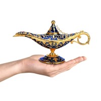 Sunmall Vintage Legend Aladdin Lamp Magic Genie Wishing Lightcollectable Rare Classic Arabian Costume Props Lamp Tabletop Decor