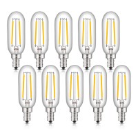 Crlight Led Candelabra Bulb 25W Equivalent 250 Lm, 3000K Soft White 2W Led Chandelier Light Bulbs, E12 Vintage Edison T25(T8) Tiny Tubular Bulbs, Non-Dimmable Version, 10 Pack