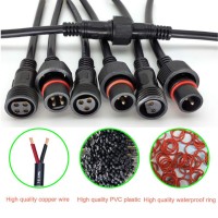 Yetor Waterproof Connectors 2 Wire, 16Awg Male Female Plug Led Connector With 2Pin Waterproof Connectors,Ip68 20Cm Extension Cable For Car, Truck, Boat,Indoor/Outdoor Led Strip Lights,(5Pairs)