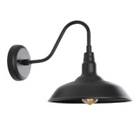 Goalplus Black Gooseneck Barn Light For Farmhouse 10 Inch Dome Exterior Lights Fixture With Wall Mount Outdoor Wall Sconce For