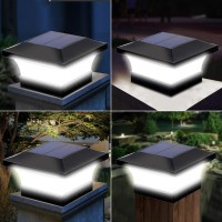 Tsun Solar Post Lights Waterproof Outdoor Solar Post Cap Lights For 4 X 4 Wooden Posts 6000K White Led Lighting Deck Patio