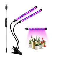 40W Grow Light Led Plant Grow Lights Full Spectrum For Indoor Plants, Auto On & Off With 3/9/12H Timer, 9 Dimmable Lightness Clip-On Desk Grow Lamp Bulbs