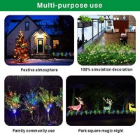 Idefair Solar Garden Lights Tree Outdoor Multi-Color Changing Led Stake Lights Flower For Garden, Patio, Yard And Decoration Solar Flickering Tree Lights (Tree,2 Pack)