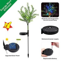 Idefair Solar Garden Lights Tree Outdoor Multi-Color Changing Led Stake Lights Flower For Garden, Patio, Yard And Decoration Solar Flickering Tree Lights (Tree,2 Pack)