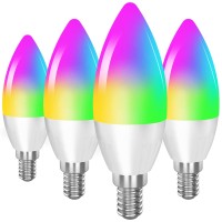 Dogain Smart Light Bulb Works With Alexa Google Home E12 Base Wifi Candelabra Led Light Bulb Color Changing Dimmable Chandelier Light Bulbs 360 Lm 35W Equivalent 4 Pack (2.4Ghz Wifi Only)