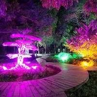 Sunklly Solar Spot Lights Outdoor Color Changing, 8 Lighting Modes 2-In-1 Solar Lights Outdoor Waterproof, Auto On/Off Multicolor Solar Powered Landscape Spotlights For Garden Patio Yard Pool, 4 Pack