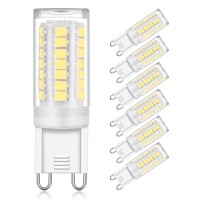 Yuiip G9 Led Light Bulbs 4W (40W Halogen Equivalent) 400Lm Daylight White 6000K Ac120V Bulb G9 Base Lamp Non-Dimmable For Home Lighting 6-Pack