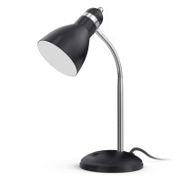 Lepower Metal Desk Lamp, Adjustable Goose Neck Table Lamp, Eye-Caring Study Desk Lamps For Bedroom, Study Room And Office (Black)