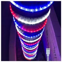 Russell Decor 100Ft/30M Led Rope Lights Lamps Kit Indoor Outdoor Decorative Lighting For Patriotic 4Th Of July Memorial Day Decor Party Trees Patio Deck Flexible String Tube Lights- Blue Red White