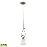 Brighton 1-Light Mini Pendant In Brushed Nickel With Led Option