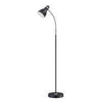 Lepower Standing Lamp, Metal Floor Lamp With E26 Lamp Base, Durable Black Floor Lamps For Bedroom With Heavy Metal Based, Adjustable Gooseneck, Pole Reading Lamp For Office, Living Room