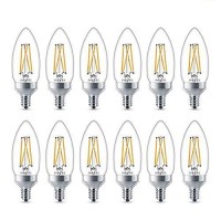 Philips Led Flicker-Free Clear Dimmable B11 Light Bulb - Eyecomfort Technology - 300 Lumen - Soft White (2700K) - 3.3W=40W - E12 Base - Title 20 Certified - Indoor - 12-Pack