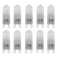 G9 Frosted Halogen Bulbs 60W G9 Frosted Halogen Bulb 60 Watt G9 Jcd Base Bi-Pin Warm White 2700K Halogen Light Bulb For Accent Landscape Puck Light,Frosted Glass Lense,10 Pack