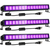 Shgpoda 3 Pack 36W Led Black Light Bar, Blacklight Flood Light 5Ft Power Cord With Us Plug And Switch, Black Lights For Glow Party, Stage Lighting, Halloween, Body Paint, Birthday Wedding Party