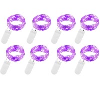 Vookry 8 Pack Purple 10Ft 30 Led Fairy Lights Battery Operated Starry String Lights Firefly Moon Lights For Diy Costume Wedding Bedroom Halloween Christmas Easter Party Table Decor Holiday Gifts