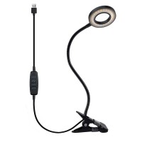 Qqappu Clip Light Reading Lights 48 Led Clamp-On Desk Lamp With 3 Color Modes And 10 Brightness Dimmable, 360 Flexible Gooseneck Book Clamp Light For Video Conference Lighting Headboard