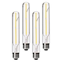 Dimmable T10 Led Bulbs 3000K Warm White Led Tubular Edison Light Bulbs 4W Tube Vintage Led Bulbs 40 Watt Equivalente26 Medium B