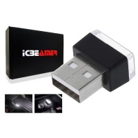 IcBEAMER 1 pc White Universal USB Interface PlugIn Miniature Night light LED car Interior Trunk Ambient Atmosphere