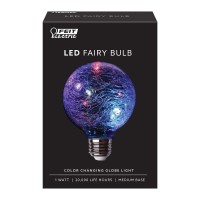 Feit Electric Fy/G25/Rgb/Cr/Led 1W Decorative Fairy Rgb Crackle Glass Magical Glow G25 Led Light Bulb, 4.9