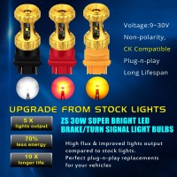 Alla Lighting ZES Newest Version Latest Design T20 7440 7443 dual filament LED bulbs replacement of the halogenincandescent turn signal light brake stop tail light daytime running light DRL backup reverse light side marker light bulb etcHere is ZES T20 74