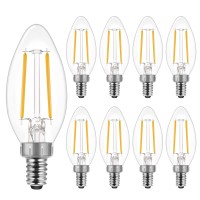 Energetic Smarter Lighting Led B10 Candelabra Light Bulbs 60W Equivalent, Soft White 2700K, 500 Lumen, E12 Base, Chandelier Led Edison Bulbs, Dimmable, 8 Pack