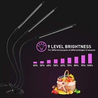 60W Led Plant Grow Lights For Indoor Plants, Led Grow Lamp Bulbs Plant Lights Full Spectrum With Adjustable Neck, Auto On & Off With 3/9/12H Timer Clip-On Desk Grow Lamp For Veg & Flowers