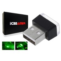 IcBEAMER 1pc green Universal USB Interface PlugIn Miniature Night light LED car Interior Trunk Ambient Atmosphere