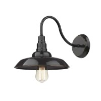 Bestshared Outdoor Barn Light, Farmhouse Gooseneck Light, Exterior Wall Sconce, Industrial Wall Mount Lamp(Black,1Pack)