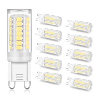 Umleeddlt Bulb Led G9 4W (40W Halogen Equivalent) 400 Lm G9 Bi-Pin Base Led Light Bulbs Daylight White 6000K Ac 120V 360 Beam Angle Non-Dimmable For Home Lighting Ceiling Light (10 Pack)