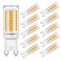 Umleeddlt G9 Led Bulb 4W (40W Halogen Equivalent) 400 Lm G9 Bi-Pin Base Led Light Bulbs Warm White 3000K Ac 120V 360 Beam Angle Non-Dimmable For Home Lighting Under Cabinet (10 Pack)