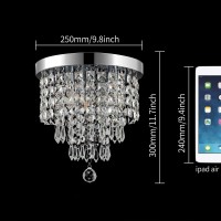 Sunli House Modern Crystal Chandelier Ball Fixture Pendant Ceiling Lamp H11.7 X W9.8, 3 Light,Mini Modern Chandelier Lighting Fixture For Bedroom, Hallway, Bathroom, Kitchen, Bar