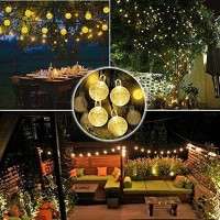 Solar String Lights 33 Feet 60 Led Outdoor Crystal Balls Waterproof Globe Fairy Lights 8 Modes Decoration Light For Patio Lawn Garden Wedding Party Home Yard Lawn Holiday (Warm White)