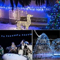 Solar String Lights 33 Feet 60 Led Outdoor Crystal Balls Waterproof Globe Fairy Lights 8 Modes Decoration Light For Patio Lawn Garden Wedding Party Home Yard Lawn Holiday (Blue)