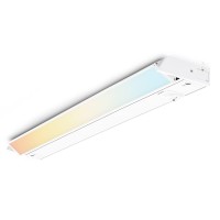 Parmida Led Swivel Under Cabinet Lighting, Hardwired Or Plug-In Installation, 24 Inch, 14W, 3Cct Color Selectable - 3000/4000K/5000K, Rotatable Lens, Dimmable, Linkable, 120V, 840Lm, White